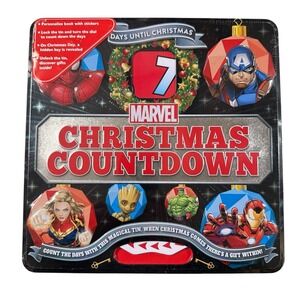 Marvel Countdown to Christmas Tin Advent Calendar Storybook Treasury Stickers